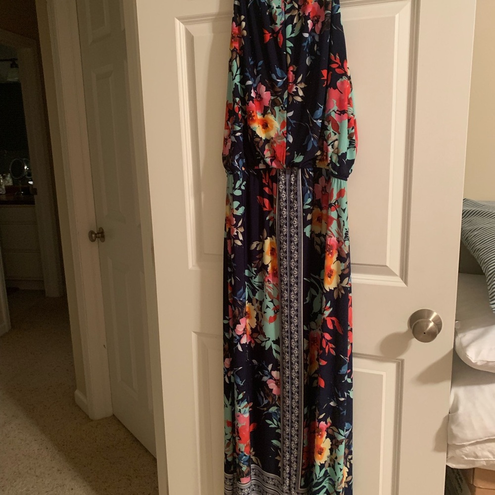 Floral Navy Maxi Jumpsuit